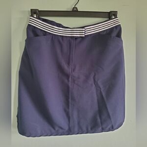 Navy Blue Women's Skort with Striped Waistband